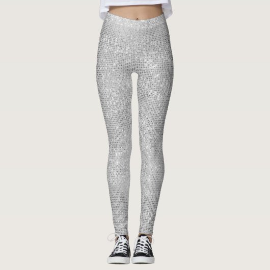 Silberner Schein-Shimmery Leggings (Vorderseite)