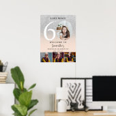 Silberner, schicker Glitter zum 60. Geburtstag, 4- Poster (Heimbüro)