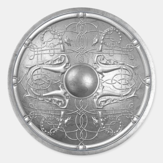 Silberner Schild 16 Runder Aufkleber (Vorderseite)