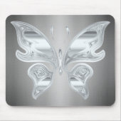 Silberner Schmetterling Mousepad (Vorne)