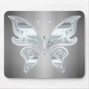 Silberner Schmetterling Mousepad