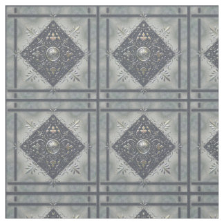Silberner Schneeflocke-Denim-Blick Stoff