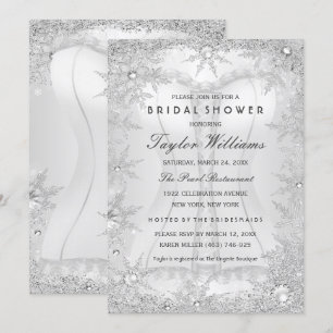Silberner Schneeflocken-Brautjungfern-Einladungsko Einladung