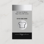 Silberner Schwarz-weißer Koch Geschäfts-Karte BW Visitenkarte (Rückseite)