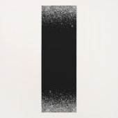 Silberner schwarzer Glitter-Sparkle-Monogramm-Name Yogamatte (Rückseite)