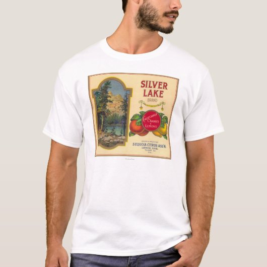 Silberner See orange LabelLemon Bucht, CA T-Shirt (Vorderseite)