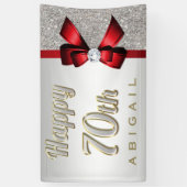 Silberner Sequins-roter Imitat-Bogen-70. Banner (Vertikal)