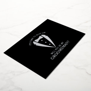 Silberner Smoking-Anzug Personalisierter Vorschlag Folieneinladung