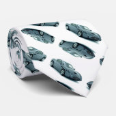 Silberner Sportwagen der Männer auf weißer Seide Krawatte (Gerollt)
