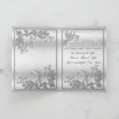 Silberner Stechpalmen-und Tauben-Gruß Feiertagskarte (Innenseite)