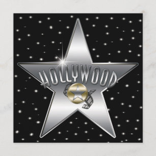 Silberner Stern Alter Retro-Hollywood-Glanz-Einlad Einladung
