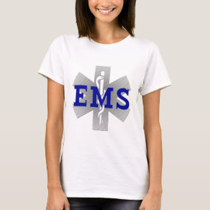 Silberner Stern des Lebens mit blauem EMS T-Shirt