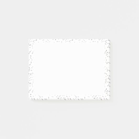 Silberner Sternenstaub-Konfetti Post-it Klebezettel (Vorderseite)