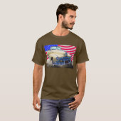 Silberner Streifen 1948 Pontiacs und Staat-Flagge T-Shirt (Vorne ganz)
