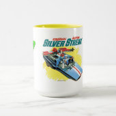 Silberner Streifen-Vintage Anzeige Tasse (Zentrum)