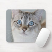Silberner Tabby-siamesische Mausunterlage Mousepad (Mit Mouse)