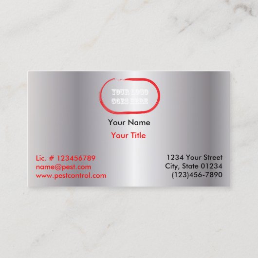 Silberner toter Hinterwelle-Plage-Service 2 mit Visitenkarte (Rückseite)