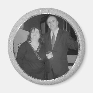 silberner Tupfenrahmen Magnet