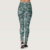 Silberner u. blauer Paillette-Blick Leggings (Rückseite)