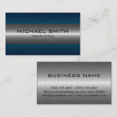 Silberner und blauer Edelstahl-Blick Visitenkarte (Vorne/Hinten)