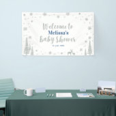 Silberner und blauer Winter-Junge-Baby-Shower-Will Banner (Messeveranstaltung)