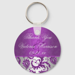 Silberner und lila Gastgeschenk Schlüsselanhänger