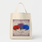 Silberner und Lila Wirbler romantischer Herzleaf Tragetasche (Vorne)