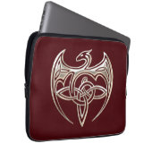 Silberner und roter DracheTrine Celtic knotet Laptopschutzhülle (Vorne Rechts)