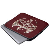 Silberner und roter DracheTrine Celtic knotet Laptopschutzhülle (Vorne Knopf)
