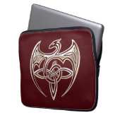 Silberner und roter DracheTrine Celtic knotet Laptopschutzhülle (Vorderseite Links)