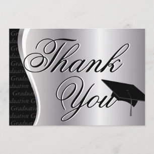 Silberner und schwarzer Abschluss danken Ihnen Dankeskarte