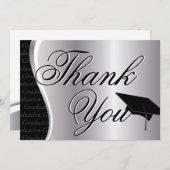 Silberner und schwarzer Abschluss danken Ihnen Dankeskarte (Vorne/Hinten)