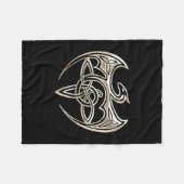 Silberner und schwarzer DracheTrine Celtic knotet Fleecedecke (Vorderseite (Horizontal))
