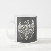 Silberner und schwarzer DracheTrine Celtic knotet Mattglastasse (Links)