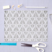 Silberner und weißer Damast Seidenpapier (Handwerk)