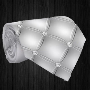 Silberner Unechter Diamant Luxus  Krawatte