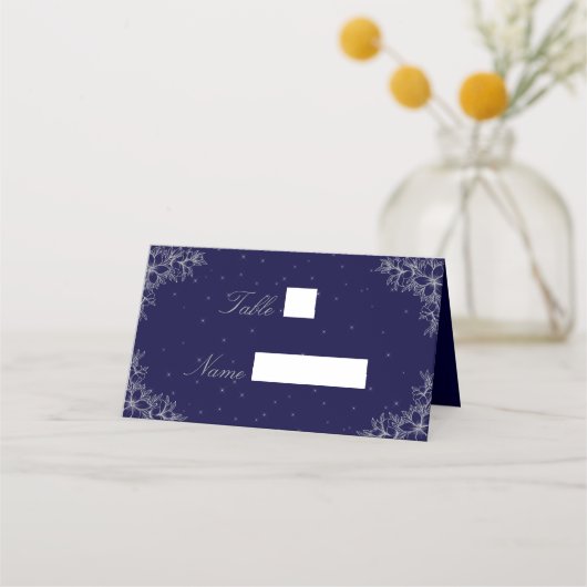 Silberner Verzierter blumengeschmückter Veranstalt Platzkarte (Vorderseite)