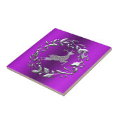 Silberner Weihnachtskranz, Lila Weihnachtsfest in  Fliese (Seite)