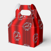Silberner Weihnachtskranz und Rentier Geschenkschachtel (Rückseite)