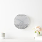 Silberner weißer Zebra-Druckbezaubernder Runde Wanduhr (Zuhause)