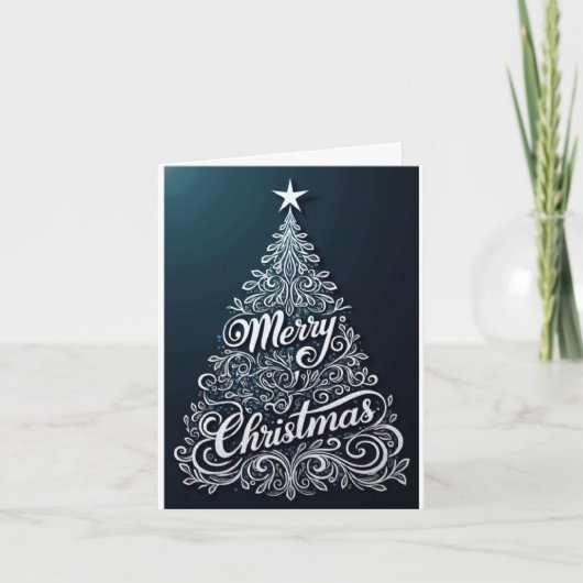 Silberner Wirbelbaum – Frohe Weihnachten (Vorderseite)