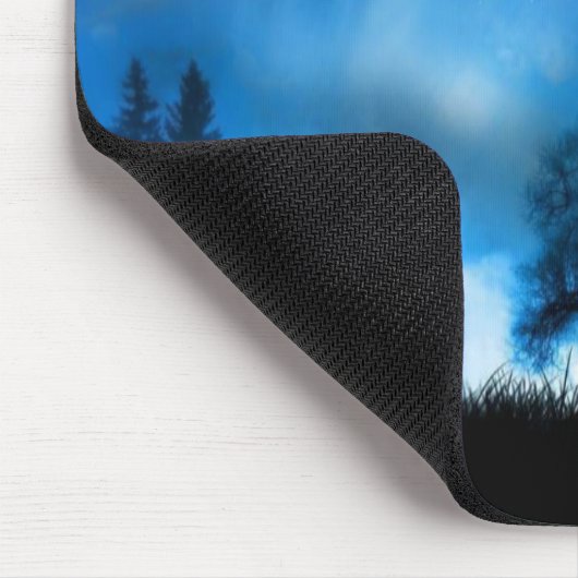 Silberner Wolf entwirft MousePad (Ecke)