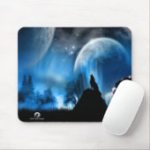 Silberner Wolf entwirft MousePad (Mit Mouse)