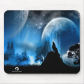 Silberner Wolf entwirft MousePad (Vorne)