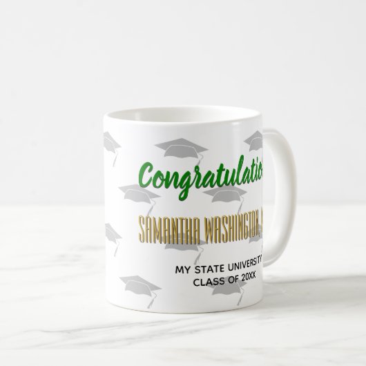 Silberner Wreath beherrscht MBA-Abschluss Kaffeetasse (VorderseiteRechts)