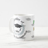 Silberner Wreath beherrscht MBA-Abschluss Kaffeetasse (Vorderseite Links)