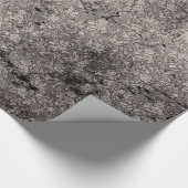 Silbernes, abgenutztes gothisches Damast-Geschenkp Geschenkpapier (Ecke)