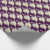 Silbernes Abschluss-Hut-Muster lila Geschenkpapier (Ecke)