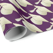 Silbernes Abschluss-Hut-Muster lila Geschenkpapier (Rolleneckpunkt)