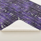 Silbernes ägyptisches Hieroglyphenmuster Sherpadecke (3/4)